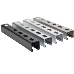 Galvanized U Channel Q235B Roof Solar Strut Rail Mount Strut Profiles Carbon Steel Solar Frame