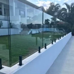 Glass Pool Fence Spigot Matt Black Railing Clamp Glass Bracket Fittings Handrail Balustrade For Deck Balcony Railing