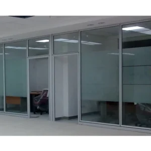 Good Quality Show Slim Tempered Glass Curved Aluminum Frame Fixed Demountable Office Partition Wall