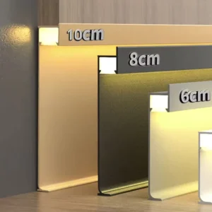 H40 60 80mm Skirting Board Aluminium Customized LED Profile Skirting Line Strip Light Wall Mount Recessed Baseboard Home Decor