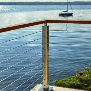 HIMOWAY METAL Low Maintenance Diy 42″ Horizontal Cable Railing Deck Posts