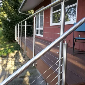 HIMOWAY METAL Stainless Steel Balustrade Brushed Cable Railing Post Stainless Cable Fittings