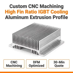 High Precision CNC Machining High Fin Ratio IGBT Cooling Aluminum Extrusion Profile