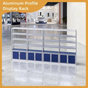 High Security Aluminum Profile Exhibition Display Stand Heavy Duty Multi Grid Rack with Thick Frames