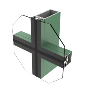 High Strength 6000 Series Aluminum Alloy Glass Wall Profiles Bending Cutting Seismic Resistant Building Facades Superior Wind
