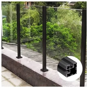 High quality Custom made Aluminum Alloy Staircase Handrail Posts Balcony Tempered Glass Railing and Guardrail