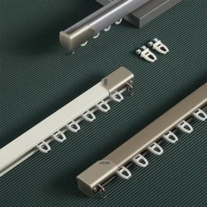 High quality Environmentally Friendly Silent Ceiling mounted Aluminum Alloy Curtain Tracks Suitable for Hotels/hospitals