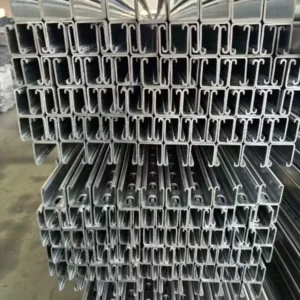 Hot Dip Galvanized Q235B Steel Solar Panel Mounting Bracket U Shaped Purlin Rafter Roof Mounted PV Systems Carport 41*41