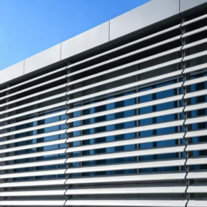 Indoor Outdoor Ventilation Curtain Wall Facade Decoration Heatproof Lightweight Durable Aluminum Vertical Louver Eco Friendly