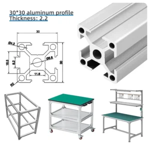 Industrial Aluminum Profile Pipeline Workbench Frame Aluminum Alloy Square Tube 3030 Production Line Shelf Support