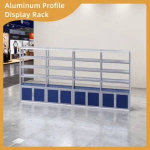 Industrial Grade Modular Aluminum Profile Display Rack Corrosion Resistant Multi Tier Shelving with Cabinets
