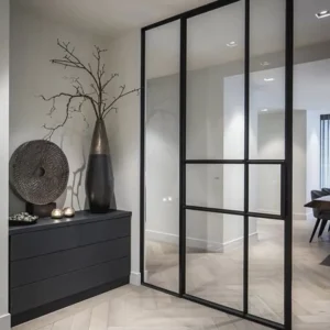 Interior Exterior Aluminum Profile Tempered Glass Extra Narrow French Sliding Door