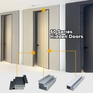 Invisible Wooden Doors Frameless Door Interior Aluminum Frame Swing Door Aluminum Profiles