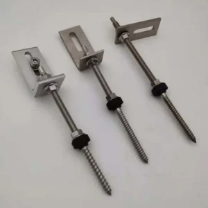L Foot Solar Aluminum Solar Panel Mounting Accessories with Double Ended Screw Sturdy Construction Solar Racking Systems