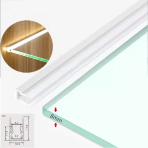 LED Glass Cabinet Layer Light for 8mm Glass Shelf Back Splint Clip Bar Lamp Aluminum Profile Showcase Bookshelf Strip Light