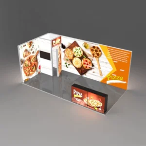 LED Light Box Display Stands for Trade Shows Aluminum Profile for Light Box Pizza Advertising Light Box With TV Storage
