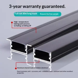 LED Stair Railing Light Profile 6000 Series Aluminum Alloy Handrail with Anodized Surface T5 Temper Dimmable CRI 90