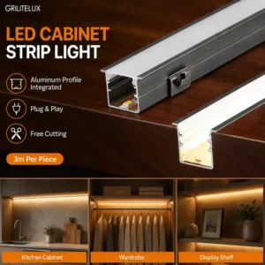 LED Under Cabinet Strip Light Cabinet Light Bar Built in Layer Shelf Aluminum Profile DC12V DuPont Bar Lamp with LED Strip