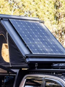 Lightweight Electric Solar Powered Car Roof Top Tent Hard Shell Aluminum Skylight 3 5 Person Rooftop Tents with Ladder Accessory