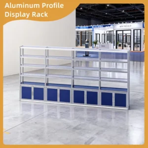 Low Maintenance Aluminum Extrusion Trade Show Display Rack Stable Multi Grid Shelving Unit