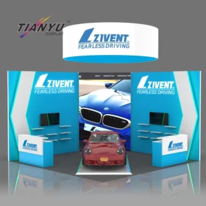 Luxury Showroom Design Advertising Led Profile Vendor Booth Car Exhibition Event Stand Trade Show Display for Sale