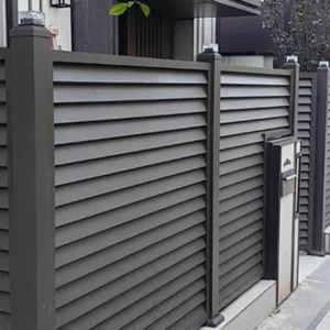 Metal Garden Aluminum Balcony Privacy Fence Profile Louver Frame Horizontal Slat Privacy Aluminum Fence Panels