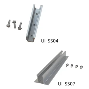 Mini U Shaped Rail Tin Roof Aluminium Profile With Screws And EPDM PV Mounting System