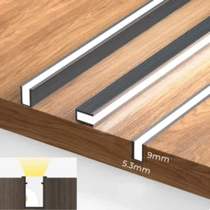 Mini Ultra thin LED Cabinet Aluminum Profiles Strip Lamp Recessed Invisible Channel Milky Diffuser Closet Shelf Panel Bar Lights