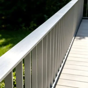 Minimalist Aluminum Balcony Railing Exterior Black Horizontal Slat Balustrade for Modern Home