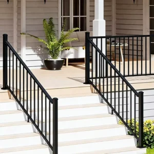 Minimalist Style Powder Coated Stainless Steel Aluminum UV Protected Outdoor Safety Staircase Handrail System for Villa Mall
