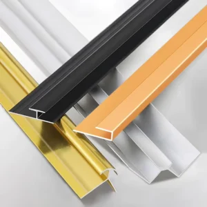 Modern 4mm Gold Aluminium Alloy Wall Board Trim Fireproof Transition Edge Profile for Apartment Wall Panels