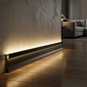 Modern 5cm Aluminum LED Skirting Board Channel for Office Wall Baseboard Lighting Installation Easy Installation