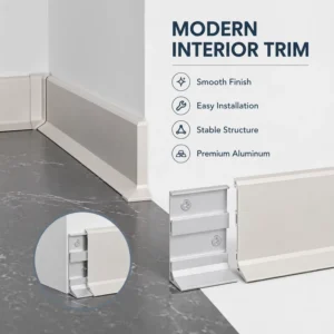 Modern Aluminum Alloy 6cm Skirting Board Diamond Pattern Eco Friendly Water Resistant Easy Installation Durable 5 Year Warranty