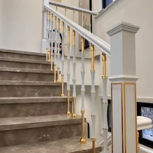 Modern Aluminum Alloy Stair Handrail with Rust Resistant and Water Resistant Features Durable Floor Mounted Balcony Guardrail Post