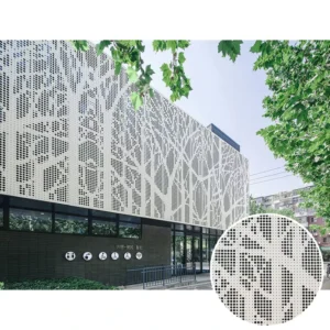 Modern Aluminum Curtain Wall Cladding System with Customized Color Laser Cut Design for Hotels Malls & Villas
