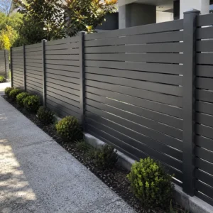Modern Aluminum Horizontal Slat Fence Panels 6063 T6 Powder Coated Metal Privacy Screen for Garden Villa Outdoor