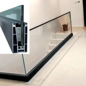 Modern Aluminum Profile Outdoor Balustrade Aluminum Alloy Guardrail Balcony Railing Floor Mounted Glass Fence