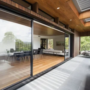 Modern Aluminum Sliding Door Profile Exterior Entry with Stainless Steel Track Aluminium Doors for Home