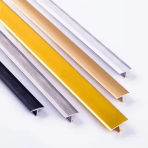 Modern Aluminum T Channel Profile Metal Tile Edge Trim T Shape Joint Transition Strip for Exterior Ceramic Floor Wall