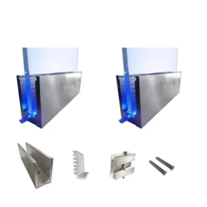 Modern Aluminum U Channel LED Glass Railings with Water Rust Resistant for Villa Apartment Hotel Staircase and Balcony