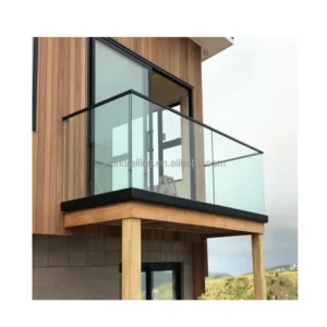 Modern Aluminum U Channel Profile LED Light Stainless Balustrades Handrails Balcony Railing Glass