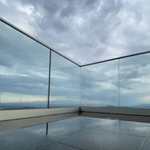 Modern Aluminum U shaped groove Frame Handrail Frameless Tempered Glass Safety Aluminum Railings
