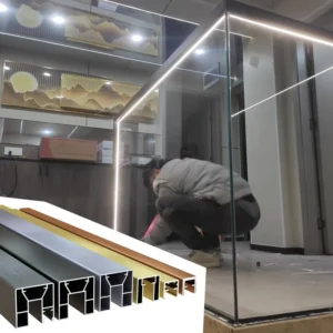 Modern Balustrade Handrail U shaped Groove Handrail Glass Railing Aluminum Anti rust Handrail Suitable for Stair and Balcony