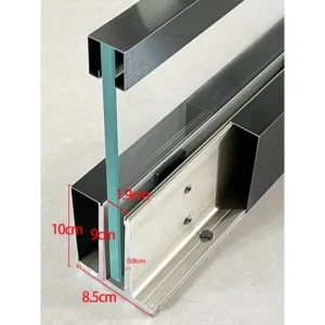 Modern Classic Terrace Glass Handrail Solid Aluminum Alloy Fixed Slot Stainless Steel Edge Railing Profile Staircase Floor