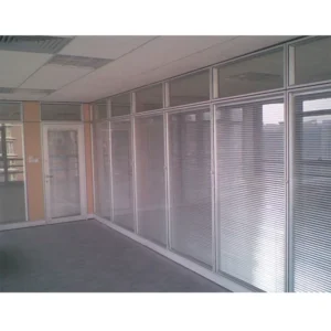 Modern Customized Double Tempered Glass Aluminum Frame Modular Fixed Manufactures Office Partition Wall