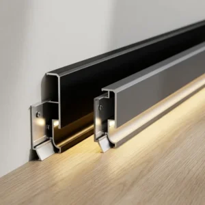 Modern Decorative Hotel Wall Tile Corner Protection Trimless Baseboard Hidden Light Aluminium Alloy LED Skirting Profile