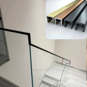 Modern Design Aluminum Stair Handrail Square shaped Handrail Glass Railing Handrail Suitable for Indoor and Outdoor Railings