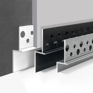 Modern Design Gray Footing L Shaped Embedded Baseboard Aluminum Alloy Concealed Line for Apartment Slot Free Gypsum Board