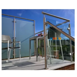 Modern Design Metal Balustrade Handrail System Aluminum Commercial Glass Railing With Frame for Project