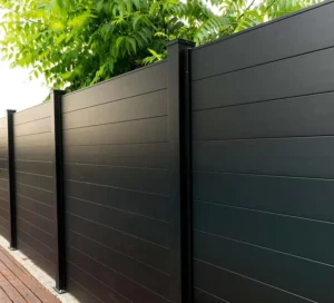 Modern Design Modular Fence Aluminum Metal Horizontal Yard Privacy Slat Fence Panels Outdoor Garden Fence